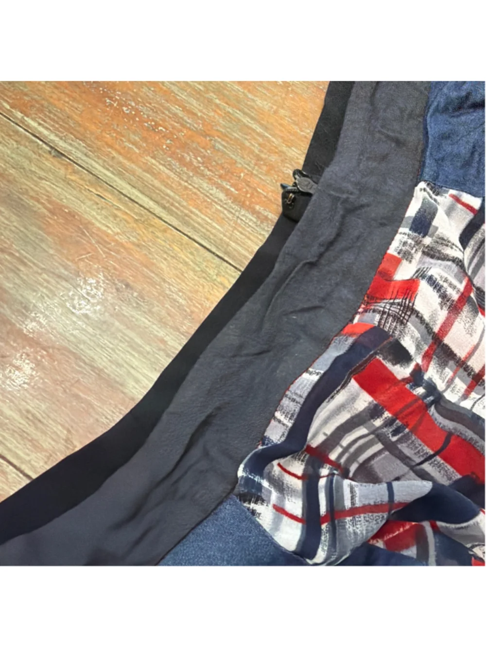 TOV Holy The Damsel's Plaid Tiered Maxi Skirt Blue Red Patchwork EU 38 US M
